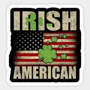 St. Patrick's Day IRISH AMERICAN FLAG Sticker